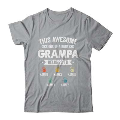 Personalized This Awesome Grampa Belongs To Custom Kids Name Color Hand Fathers Day Birthday Christmas Shirt & Hoodie | siriusteestore