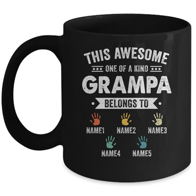 Personalized This Awesome Grampa Belongs To Custom Kids Name Color Hand Fathers Day Birthday Christmas Mug | siriusteestore