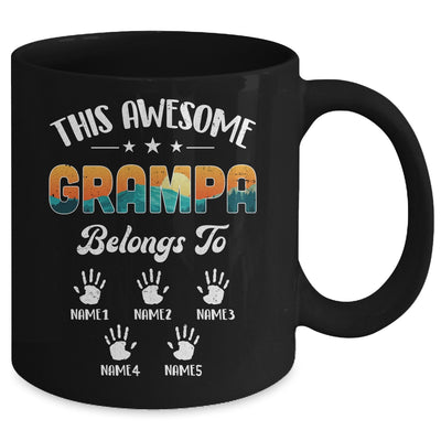 Personalized This Awesome Grampa Belongs To Custom Kids Name Vintage Fathers Day Birthday Christmas Mug | siriusteestore