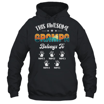 Personalized This Awesome Grampa Belongs To Custom Kids Name Vintage Fathers Day Birthday Christmas Shirt & Hoodie | siriusteestore