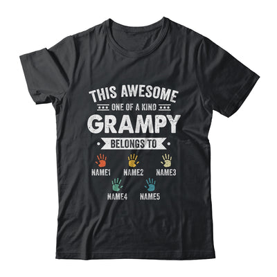 Personalized This Awesome Grampy Belongs To Custom Grandkids Name Color Hand Fathers Day Birthday Christmas Shirt & Hoodie | siriusteestore