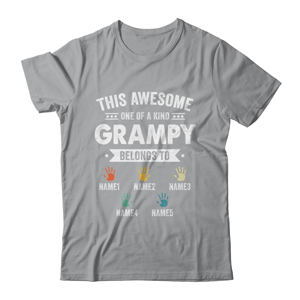 Personalized This Awesome Grampy Belongs To Custom Grandkids Name Color Hand Fathers Day Birthday Christmas Shirt & Hoodie | siriusteestore