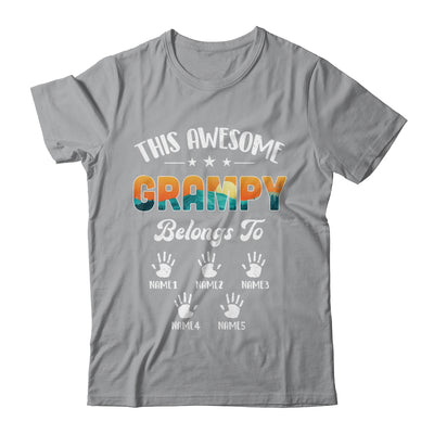 Personalized This Awesome Grampy Belongs To Custom Kids Name Vintage Fathers Day Birthday Christmas Shirt & Hoodie | siriusteestore