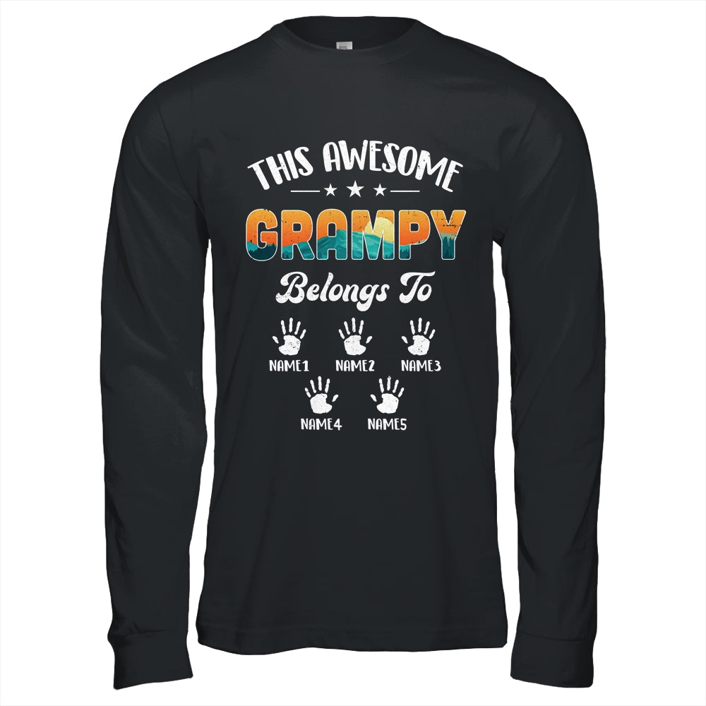 Personalized This Awesome Grampy Belongs To Custom Kids Name Vintage Fathers Day Birthday Christmas Shirt & Hoodie | siriusteestore