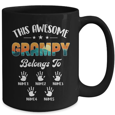 Personalized This Awesome Grampy Belongs To Custom Kids Name Vintage Fathers Day Birthday Christmas Mug | siriusteestore