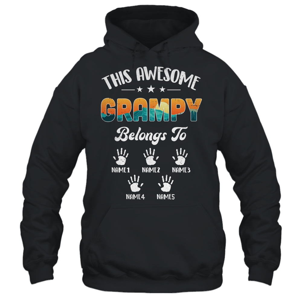 Personalized This Awesome Grampy Belongs To Custom Kids Name Vintage Fathers Day Birthday Christmas Shirt & Hoodie | siriusteestore