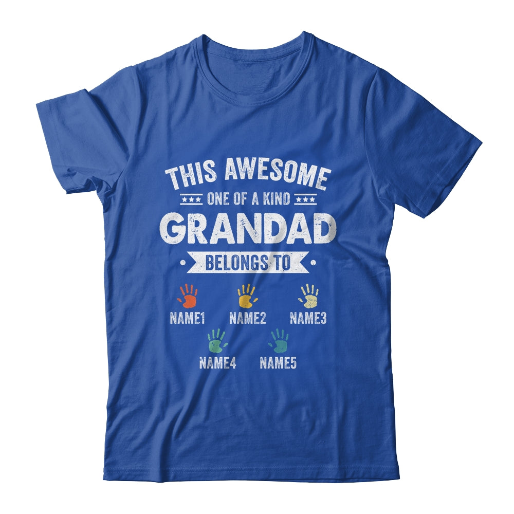 Personalized This Awesome Grandad Belongs To Custom Grandkids Name Color Hand Fathers Day Birthday Christmas Shirt & Hoodie | siriusteestore