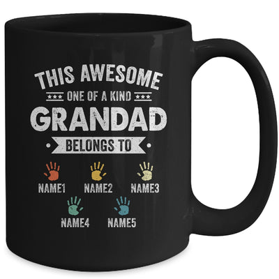 Personalized This Awesome Grandad Belongs To Custom Grandkids Name Color Hand Fathers Day Birthday Christmas Mug | siriusteestore