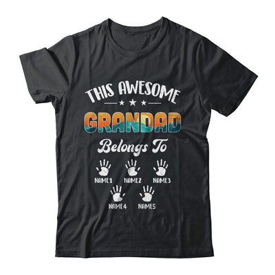 Personalized This Awesome Grandad Belongs To Custom Kids Name Vintage Fathers Day Birthday Christmas Shirt & Hoodie | siriusteestore