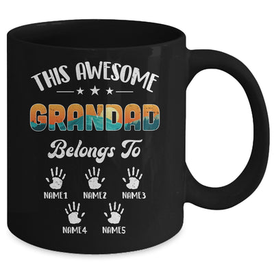 Personalized This Awesome Grandad Belongs To Custom Kids Name Vintage Fathers Day Birthday Christmas Mug | siriusteestore