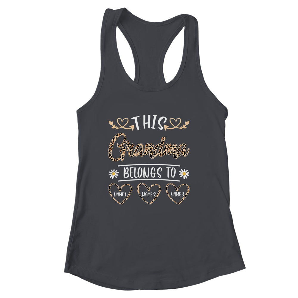Personalized This Awesome Grandma Belongs To Custom Kids Name Leopard Grandma Mothers Day Birthday Christmas Shirt & Tank Top | siriusteestore
