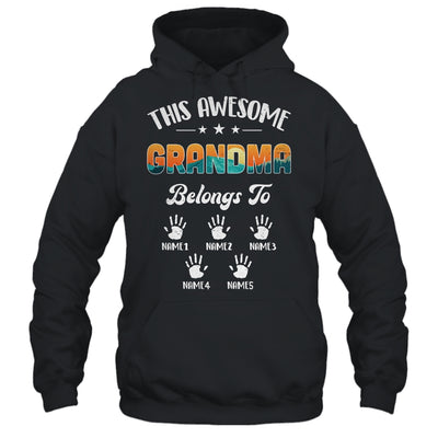 Personalized This Awesome Grandma Belongs To Custom Kids Name Vintage Mothers Day Birthday Christmas Shirt & Tank Top | siriusteestore