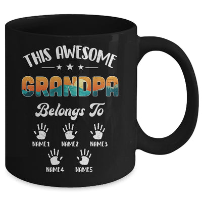 Personalized This Awesome Grandpa Belongs To Custom Kids Name Vintage Fathers Day Birthday Christmas Mug | siriusteestore