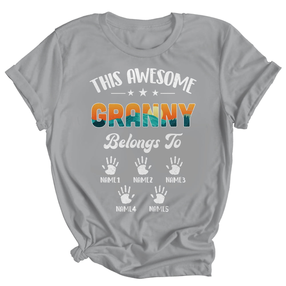 Personalized This Awesome Granny Belongs To Custom Kids Name Vintage Mothers Day Birthday Christmas Shirt & Tank Top | siriusteestore