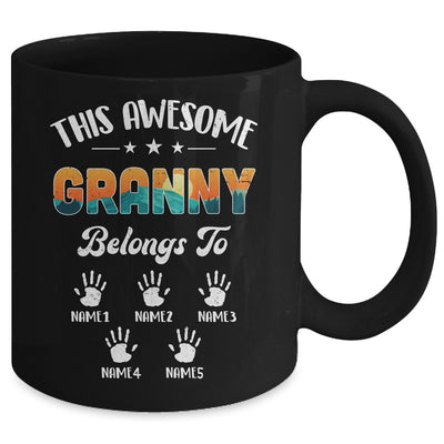 Personalized This Awesome Granny Belongs To Custom Kids Name Vintage Mothers Day Birthday Christmas Mug | siriusteestore