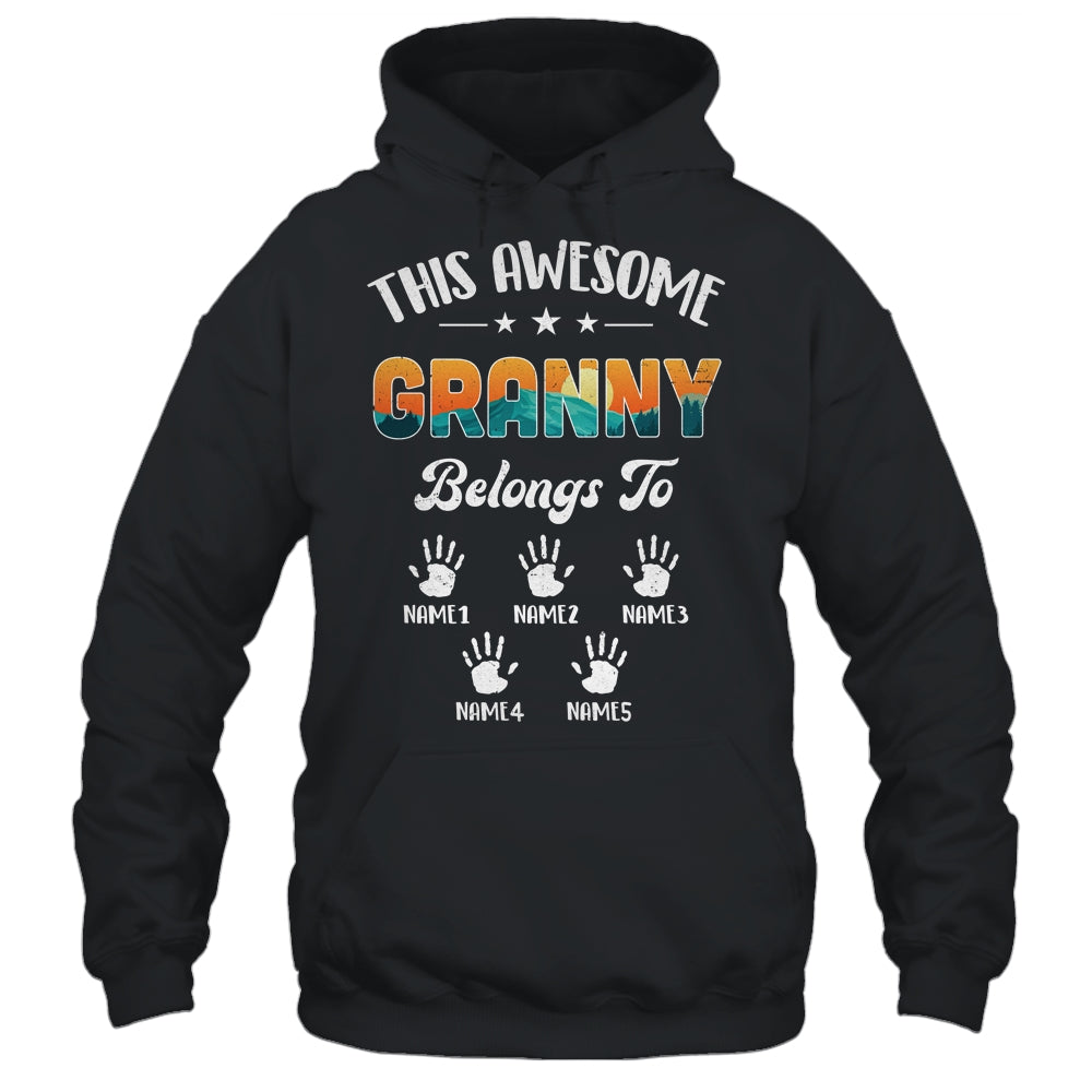 Personalized This Awesome Granny Belongs To Custom Kids Name Vintage Mothers Day Birthday Christmas Shirt & Tank Top | siriusteestore