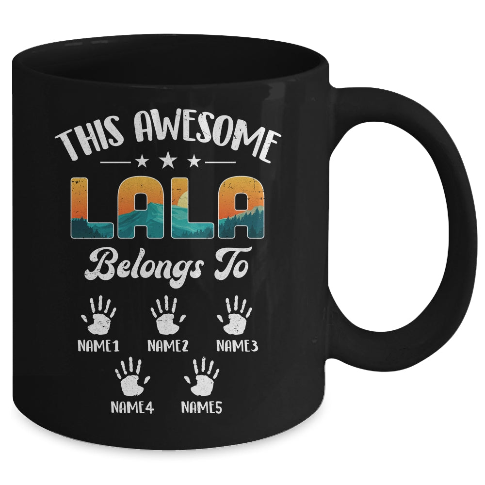 Personalized This Awesome Lala Belongs To Custom Kids Name Vintage Mothers Day Birthday Christmas Mug | siriusteestore