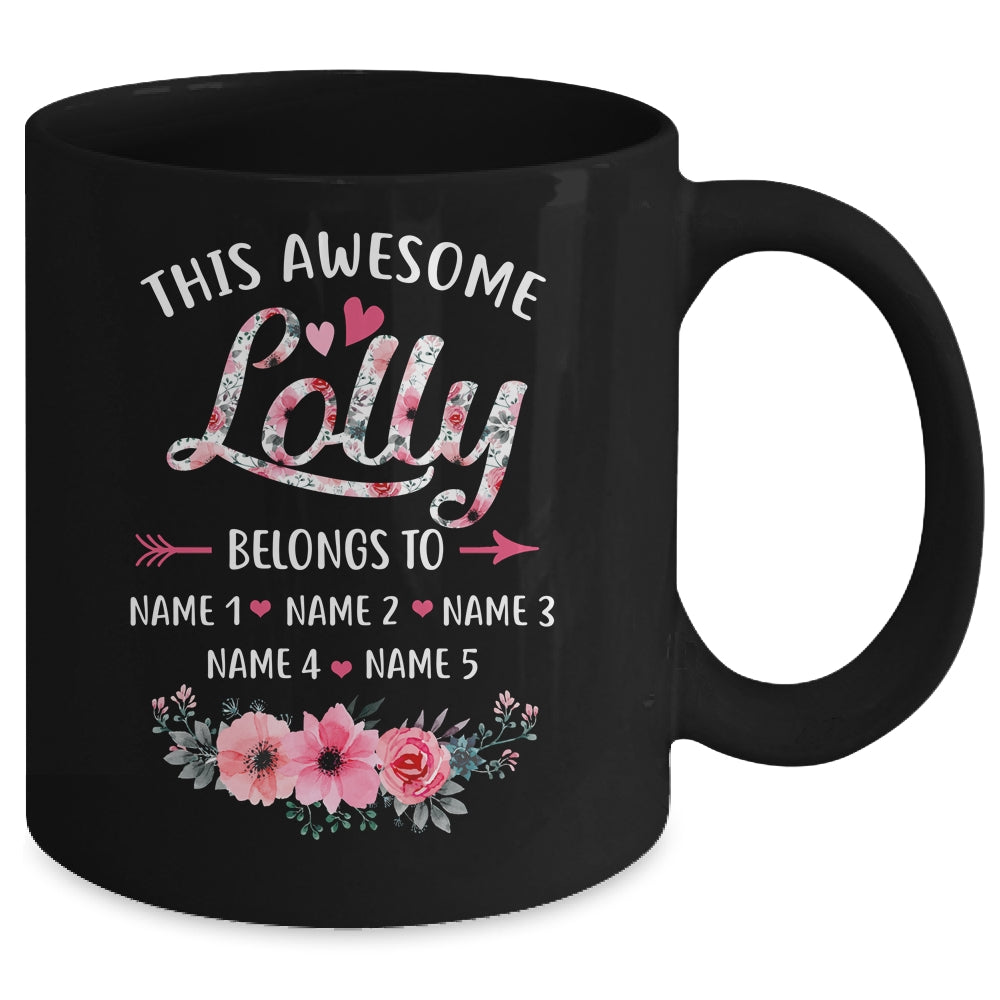 Personalized This Awesome Lolly Belongs To Custom Kids Name Floral Lolly Mothers Day Birthday Christmas Mug | siriusteestore