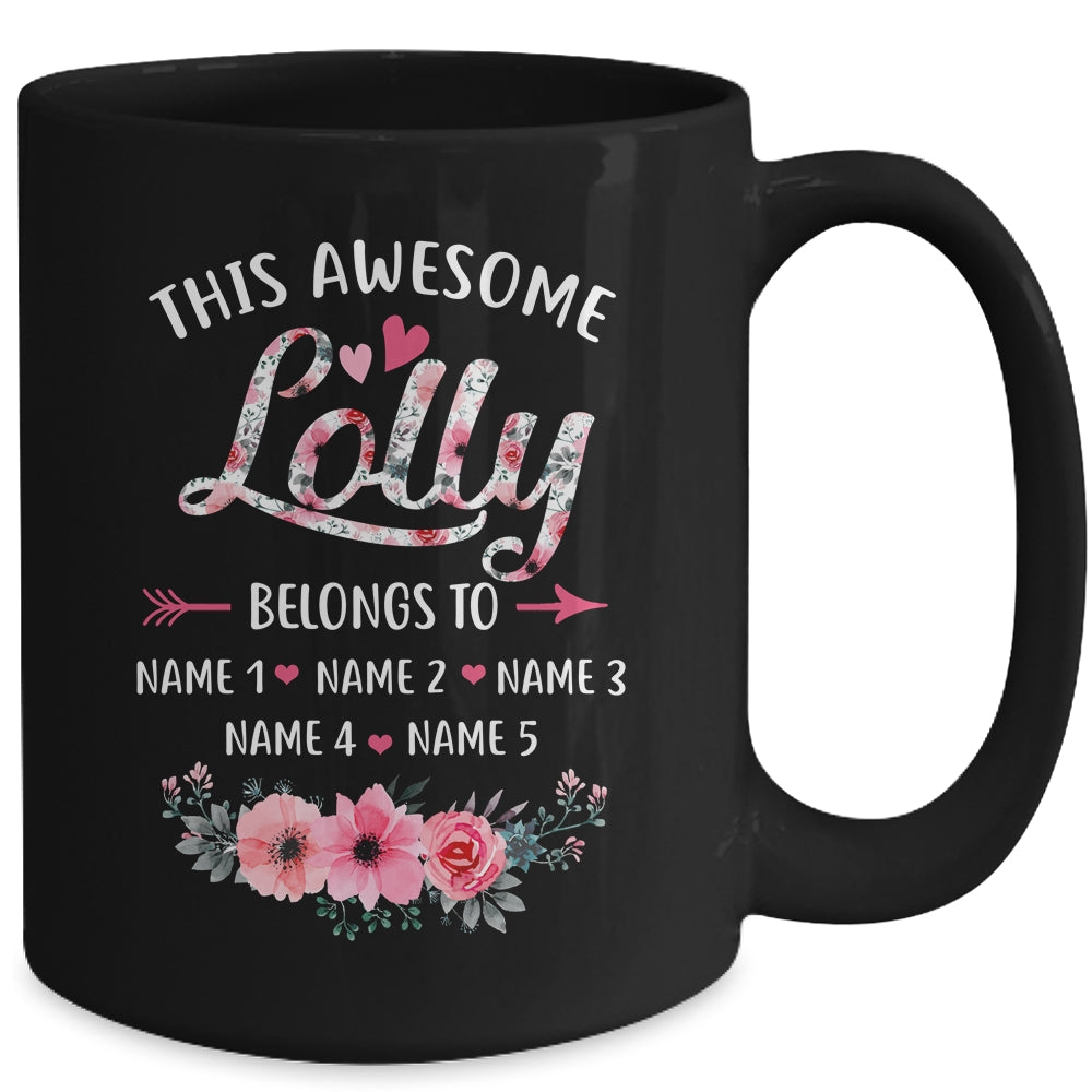 Personalized This Awesome Lolly Belongs To Custom Kids Name Floral Lolly Mothers Day Birthday Christmas Mug | siriusteestore