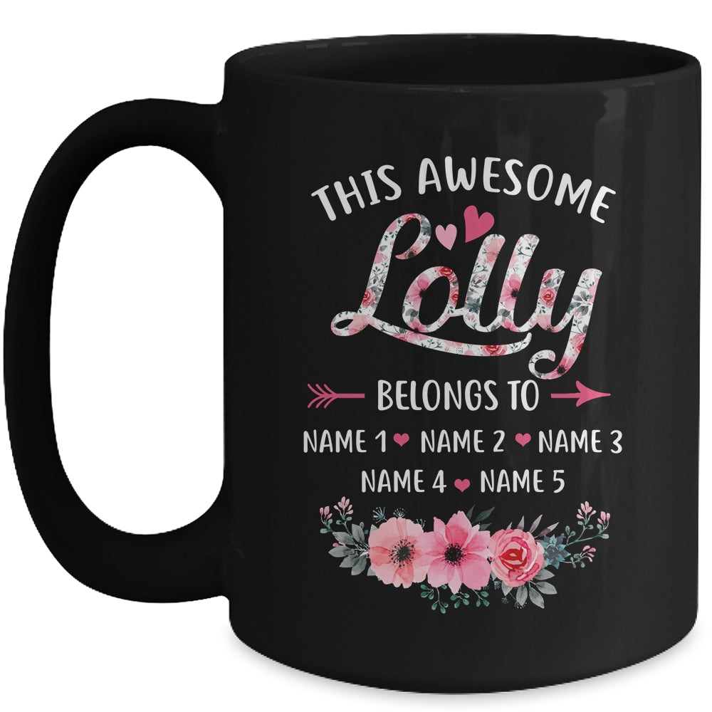 Personalized This Awesome Lolly Belongs To Custom Kids Name Floral Lolly Mothers Day Birthday Christmas Mug | siriusteestore