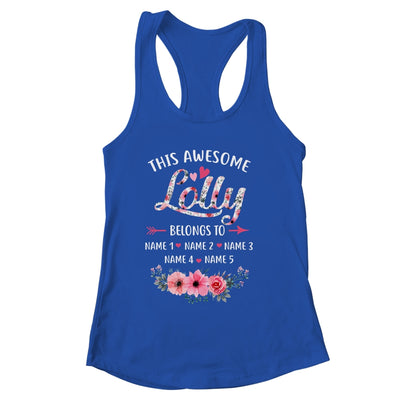 Personalized This Awesome Lolly Belongs To Custom Kids Name Floral Lolly Mothers Day Birthday Christmas Shirt & Tank Top | siriusteestore
