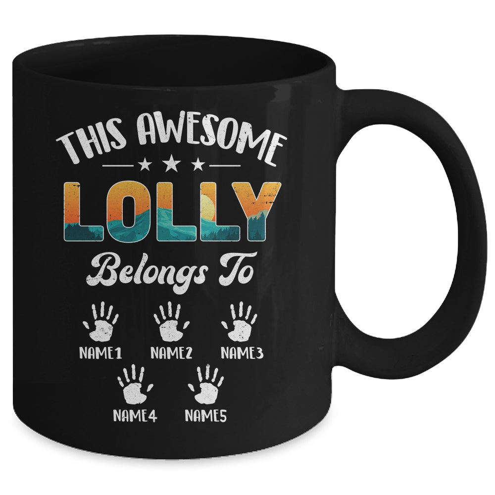 Personalized This Awesome Lolly Belongs To Custom Kids Name Vintage Mothers Day Birthday Christmas Mug | siriusteestore