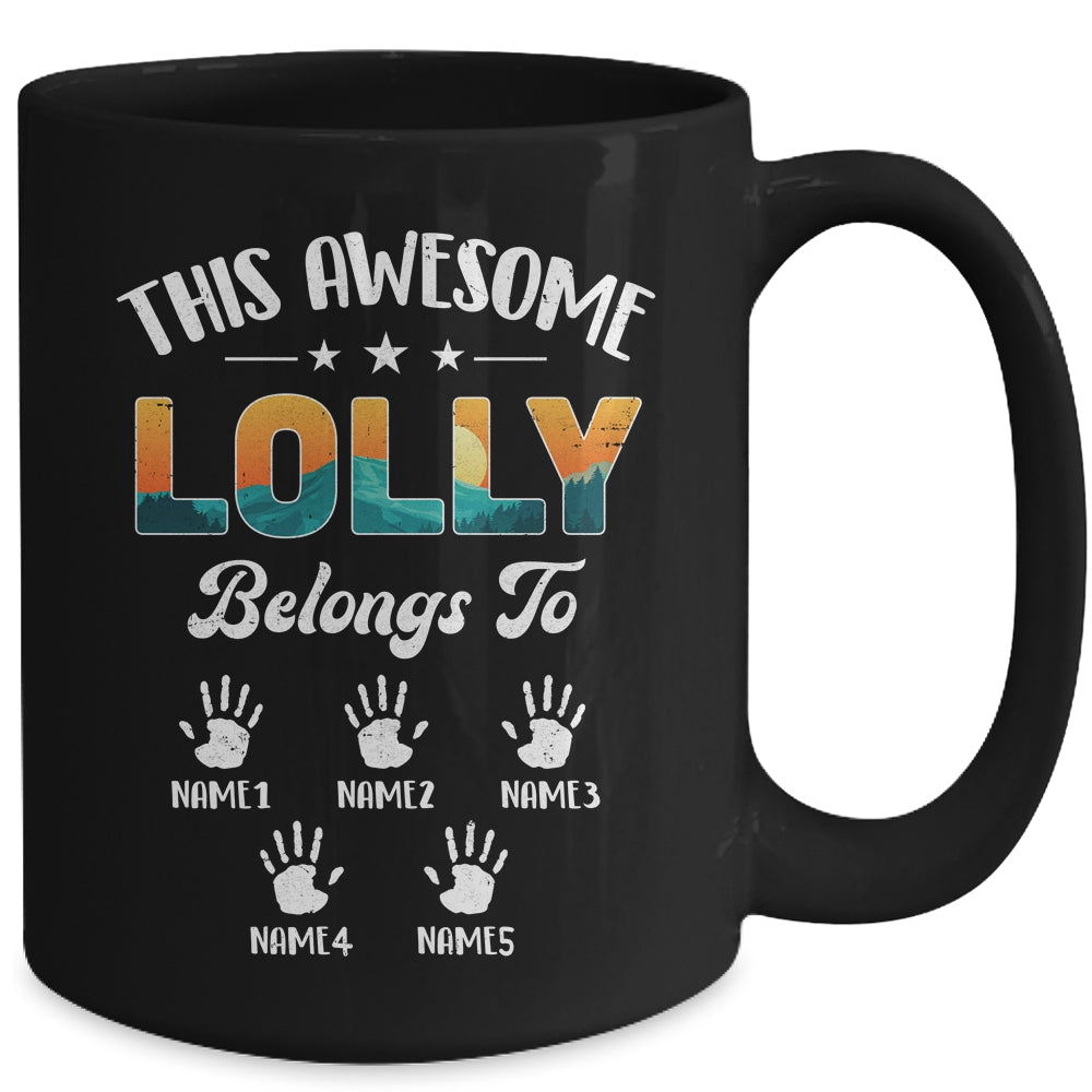 Personalized This Awesome Lolly Belongs To Custom Kids Name Vintage Mothers Day Birthday Christmas Mug | siriusteestore
