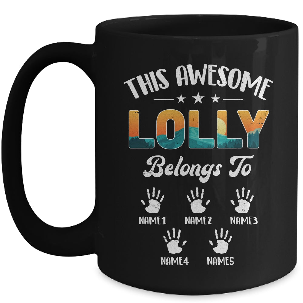 Personalized This Awesome Lolly Belongs To Custom Kids Name Vintage Mothers Day Birthday Christmas Mug | siriusteestore