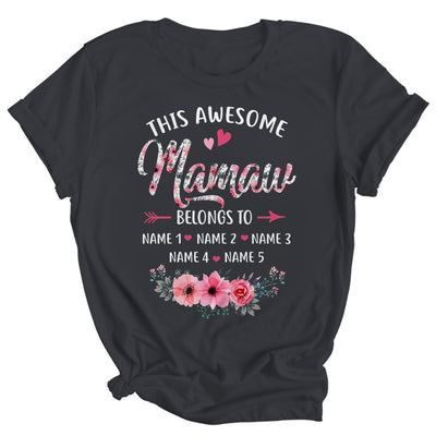 Personalized This Awesome Mamaw Belongs To Custom Kids Name Floral Mamaw Mothers Day Birthday Christmas Shirt & Tank Top | siriusteestore