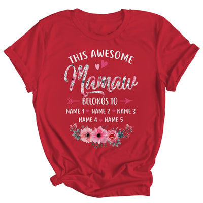 Personalized This Awesome Mamaw Belongs To Custom Kids Name Floral Mamaw Mothers Day Birthday Christmas Shirt & Tank Top | siriusteestore