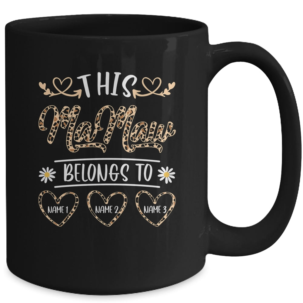 Personalized This Awesome Mamaw Belongs To Custom Kids Name Leopard Mamaw Mothers Day Birthday Christmas Mug | siriusteestore