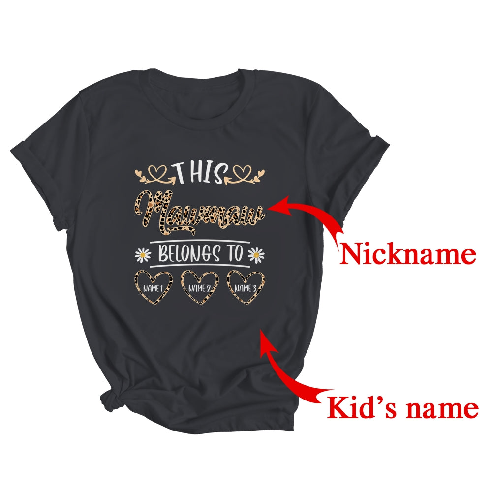 Personalized This Awesome Mawmaw Belongs To Custom Kids Name Leopard Mawmaw Mothers Day Birthday Christmas Shirt & Tank Top | Custom | siriusteestore