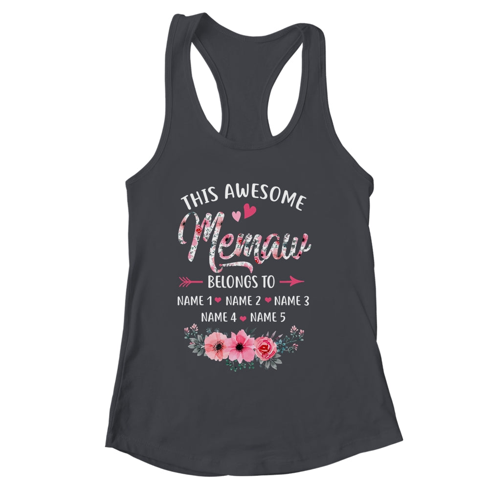 Personalized This Awesome Memaw Belongs To Custom Kids Name Floral Memaw Mothers Day Birthday Christmas Shirt & Tank Top | siriusteestore