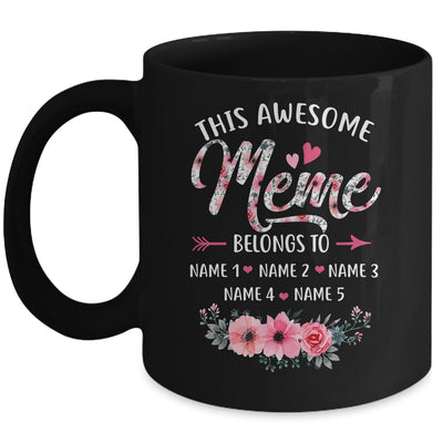 Personalized This Awesome Meme Belongs To Custom Kids Name Floral Meme Mothers Day Birthday Christmas Mug | siriusteestore