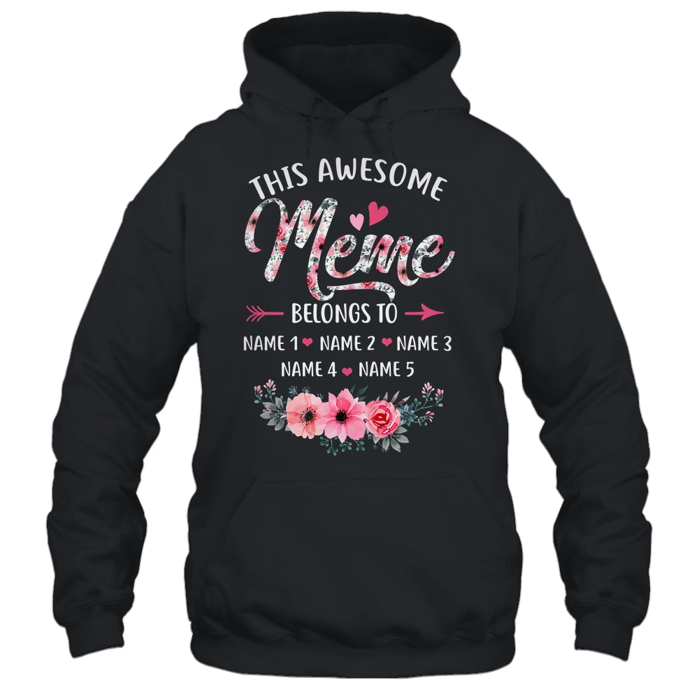 Personalized This Awesome Meme Belongs To Custom Kids Name Floral Meme Mothers Day Birthday Christmas Shirt & Tank Top | siriusteestore