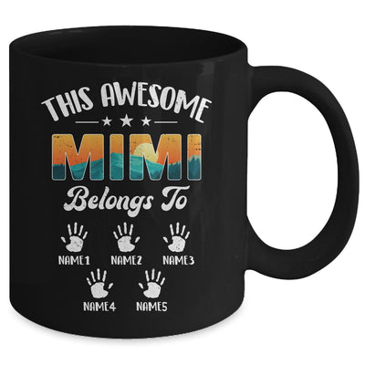 Personalized This Awesome Mimi Belongs To Custom Kids Name Vintage Mothers Day Birthday Christmas Mug | siriusteestore