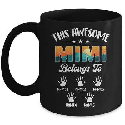 Personalized This Awesome Mimi Belongs To Custom Kids Name Vintage Mothers Day Birthday Christmas Mug | siriusteestore