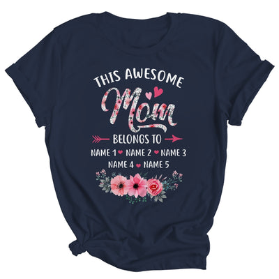 Personalized This Awesome Mom Belongs To Custom Kids Name Floral Mom Mothers Day Birthday Christmas Shirt & Tank Top | siriusteestore