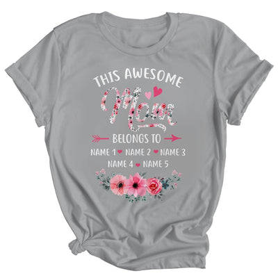 Personalized This Awesome Mom Belongs To Custom Kids Name Floral Mom Mothers Day Birthday Christmas Shirt & Tank Top | siriusteestore