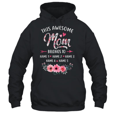 Personalized This Awesome Mom Belongs To Custom Kids Name Floral Mom Mothers Day Birthday Christmas Shirt & Tank Top | siriusteestore