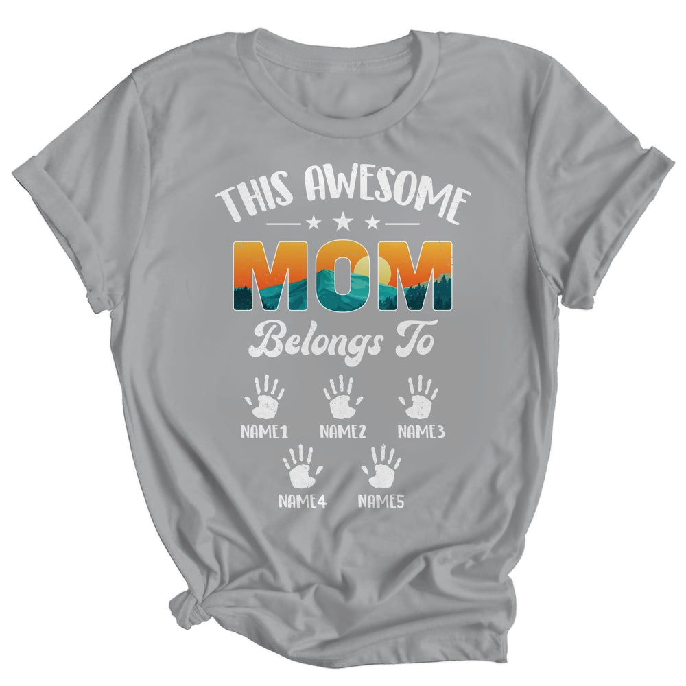 Personalized This Awesome Mom Belongs To Custom Kids Name Vintage Mothers Day Birthday Christmas Shirt & Tank Top | siriusteestore