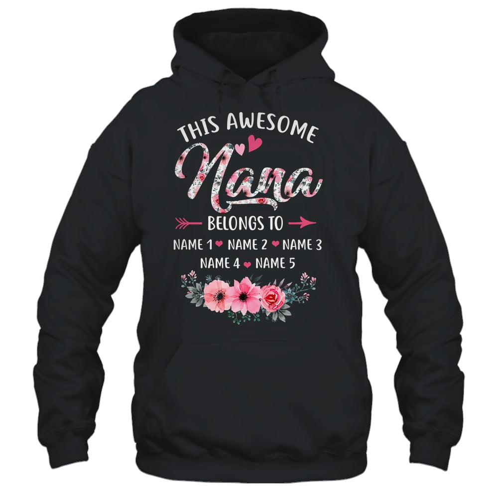 Personalized This Awesome Nana Belongs To Custom Kids Name Floral Nana Mothers Day Birthday Christmas Shirt & Tank Top | siriusteestore
