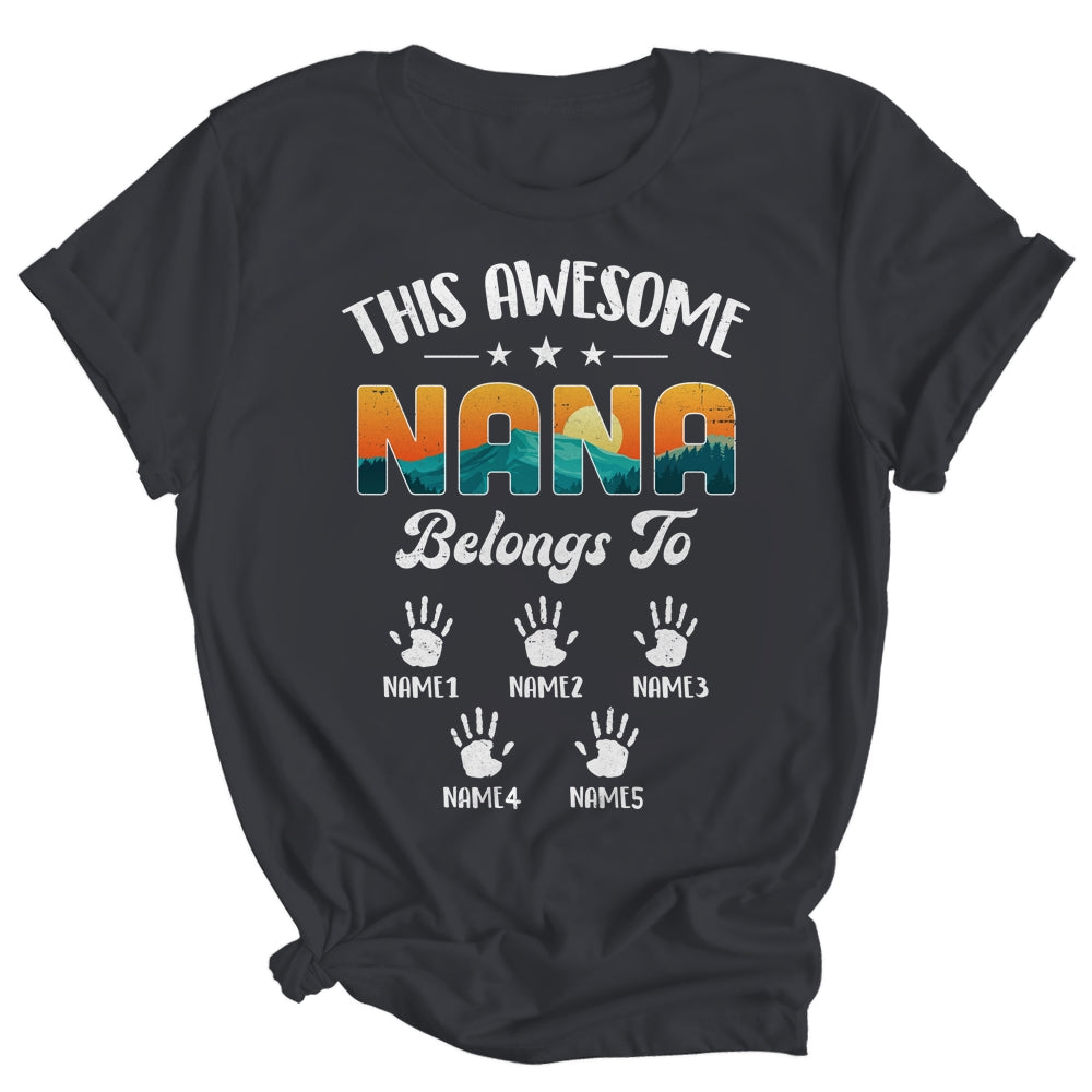 Personalized This Awesome Nana Belongs To Custom Kids Name Vintage Mothers Day Birthday Christmas Shirt & Tank Top | siriusteestore