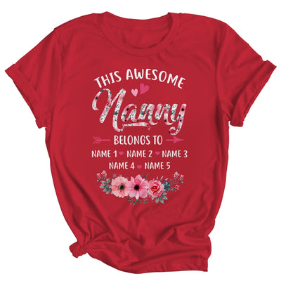 Personalized This Awesome Nanny Belongs To Custom Kids Name Floral Nanny Mothers Day Birthday Christmas Shirt & Tank Top | siriusteestore