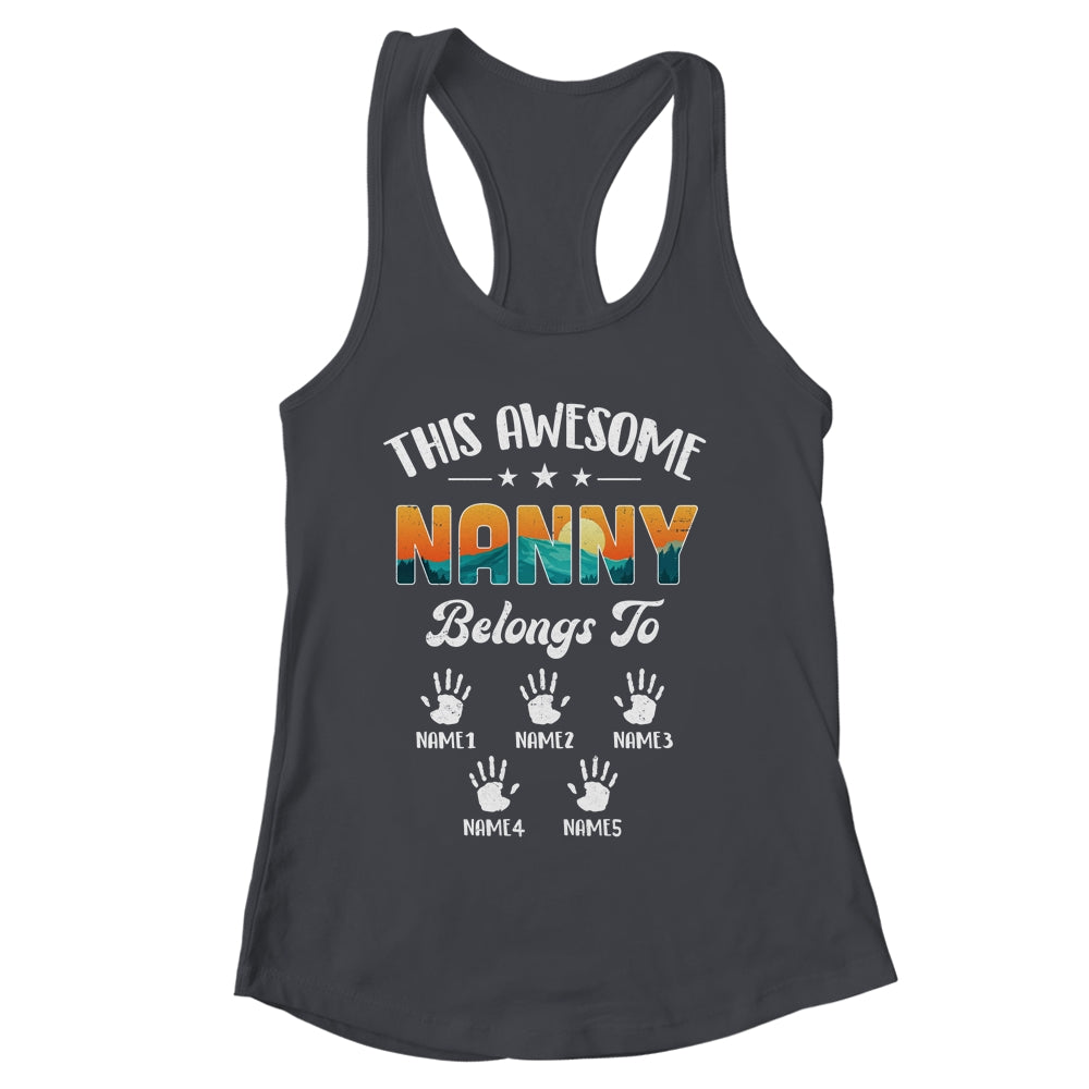 Personalized This Awesome Nanny Belongs To Custom Kids Name Vintage Mothers Day Birthday Christmas Shirt & Tank Top | siriusteestore
