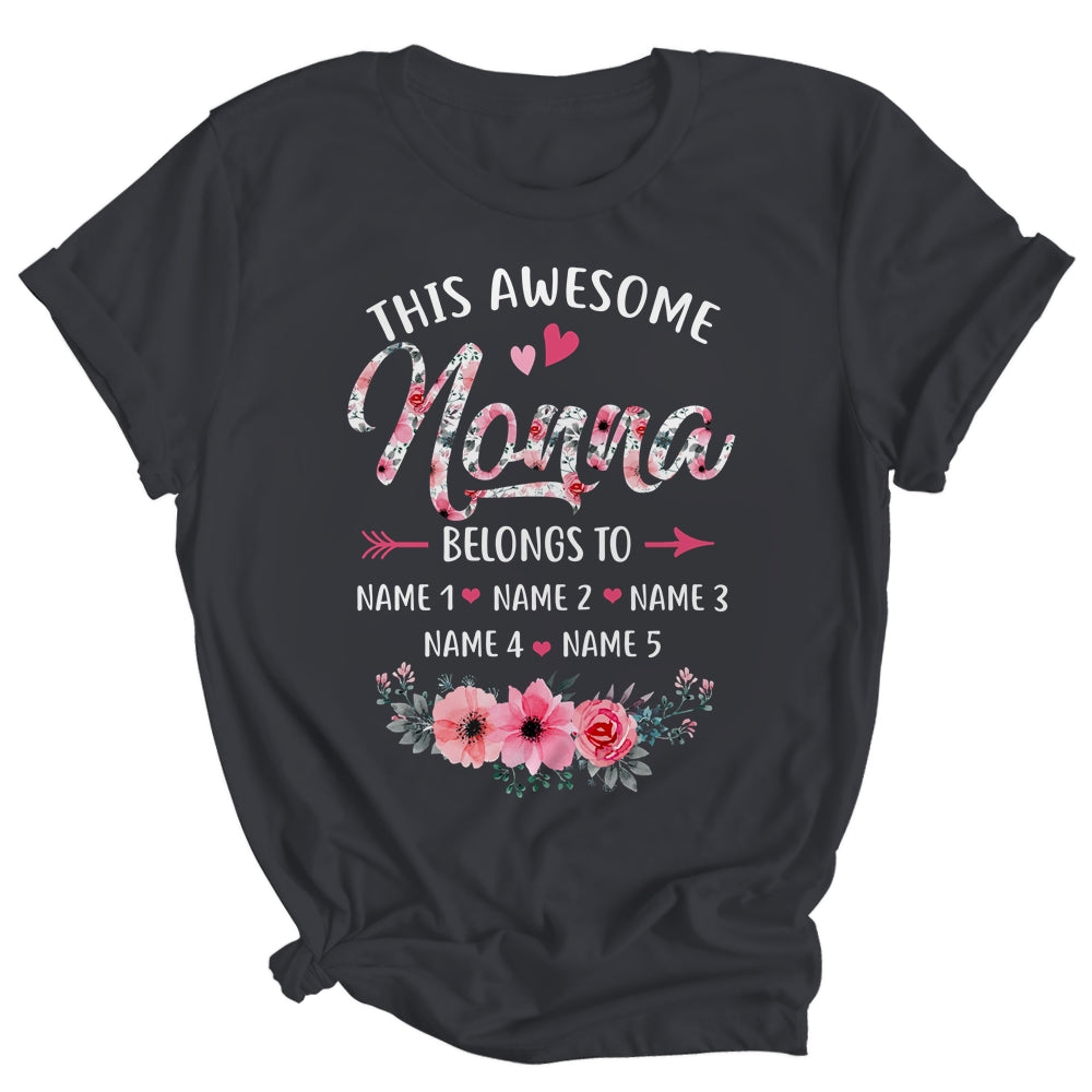 Personalized This Awesome Nonna Belongs To Custom Kids Name Floral Nonna Mothers Day Birthday Christmas Shirt & Tank Top | siriusteestore