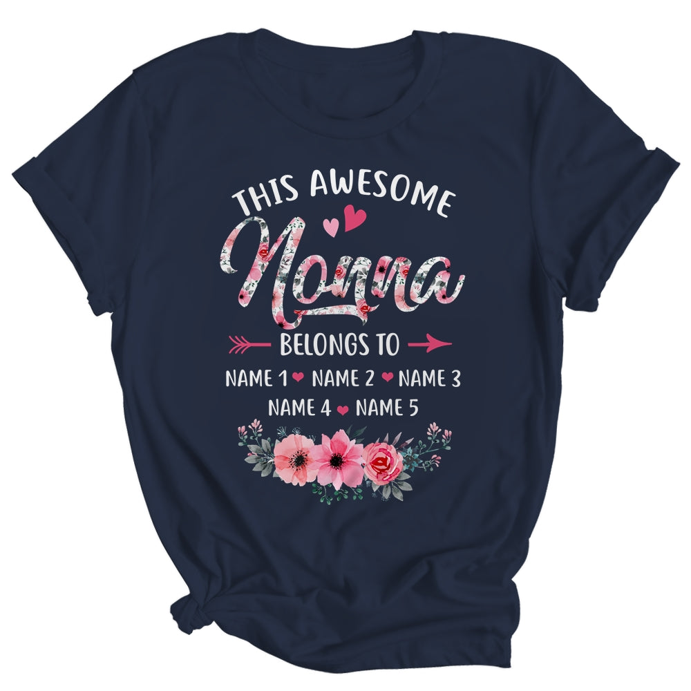 Personalized This Awesome Nonna Belongs To Custom Kids Name Floral Nonna Mothers Day Birthday Christmas Shirt & Tank Top | siriusteestore