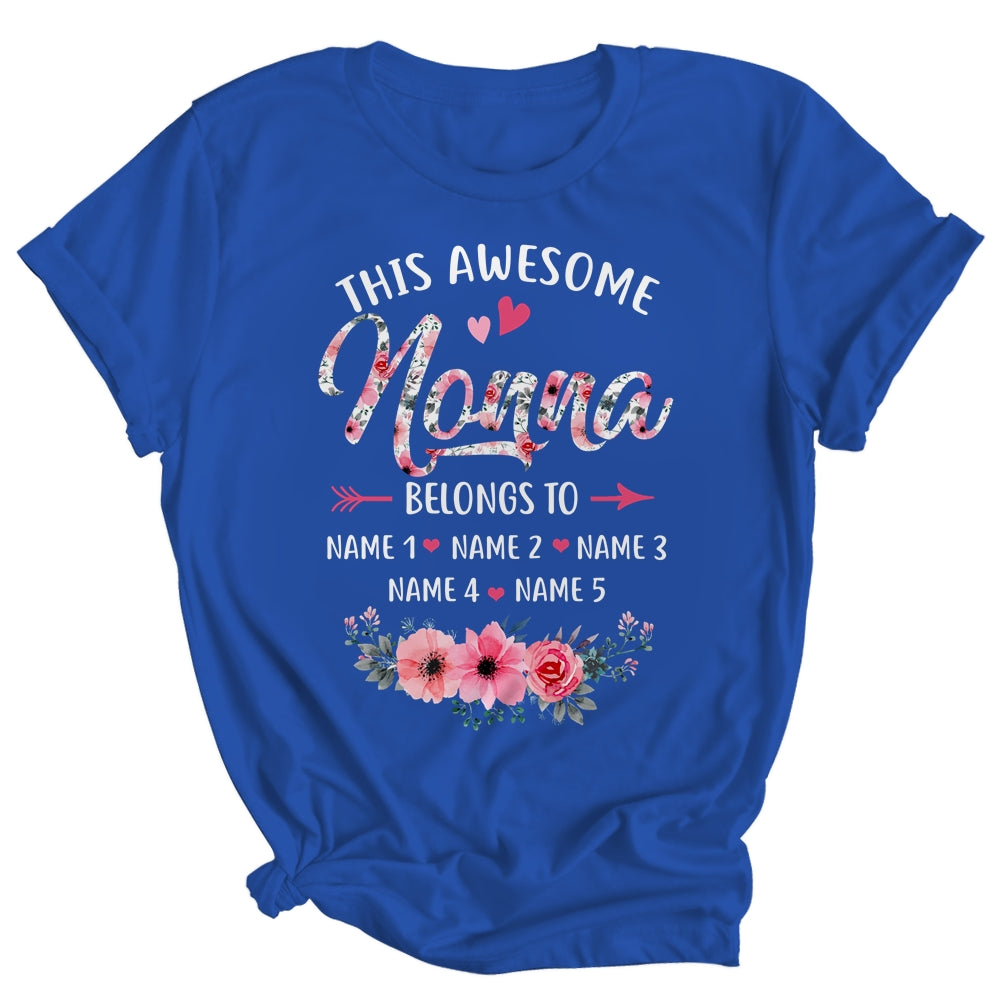 Personalized This Awesome Nonna Belongs To Custom Kids Name Floral Nonna Mothers Day Birthday Christmas Shirt & Tank Top | siriusteestore