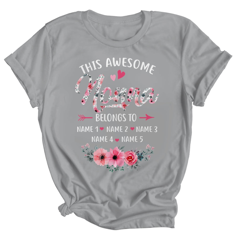 Personalized This Awesome Nonna Belongs To Custom Kids Name Floral Nonna Mothers Day Birthday Christmas Shirt & Tank Top | siriusteestore