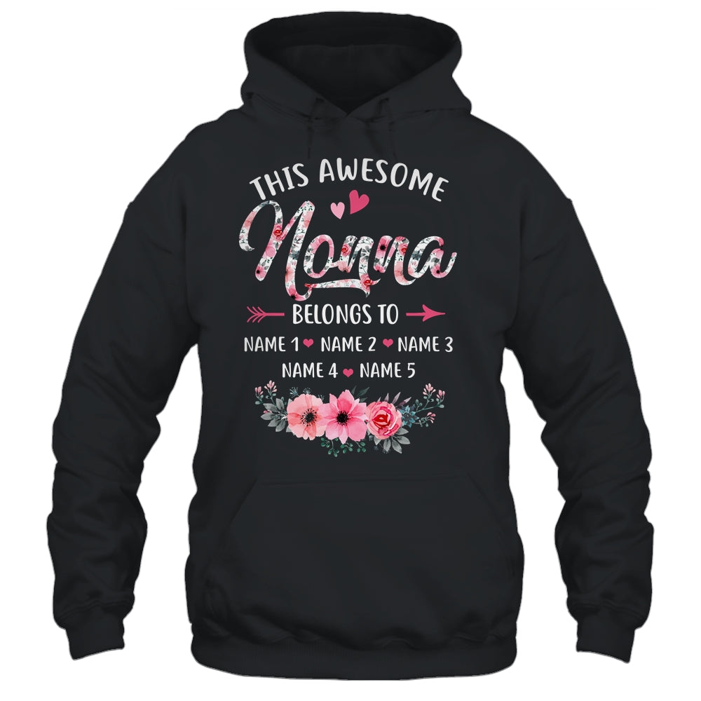Personalized This Awesome Nonna Belongs To Custom Kids Name Floral Nonna Mothers Day Birthday Christmas Shirt & Tank Top | siriusteestore